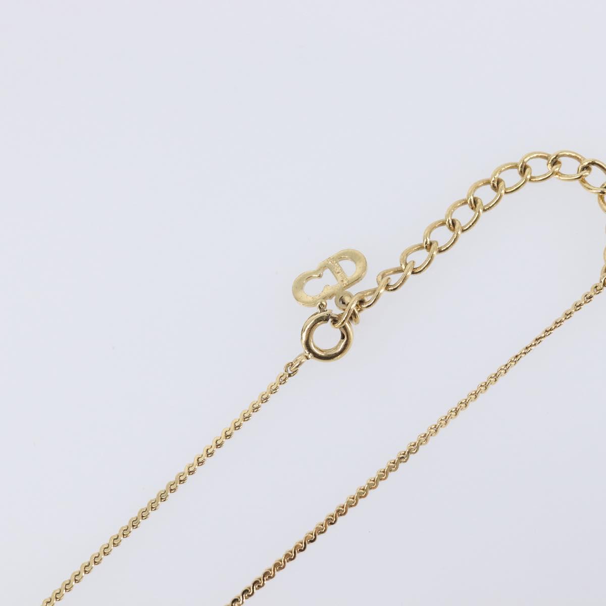 Christian Dior Necklace Metal Gold Tone Auth ti4057