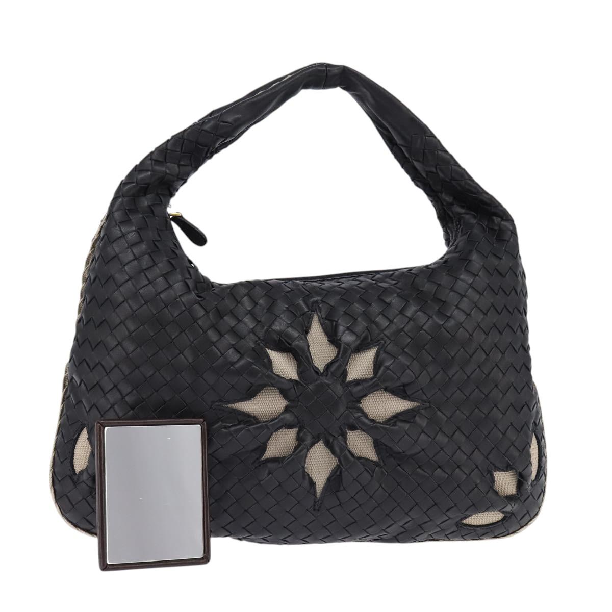 BOTTEGA VENETA INTRECCIATO Hobo Bag Leather Outlet Black 115653 Auth TR117