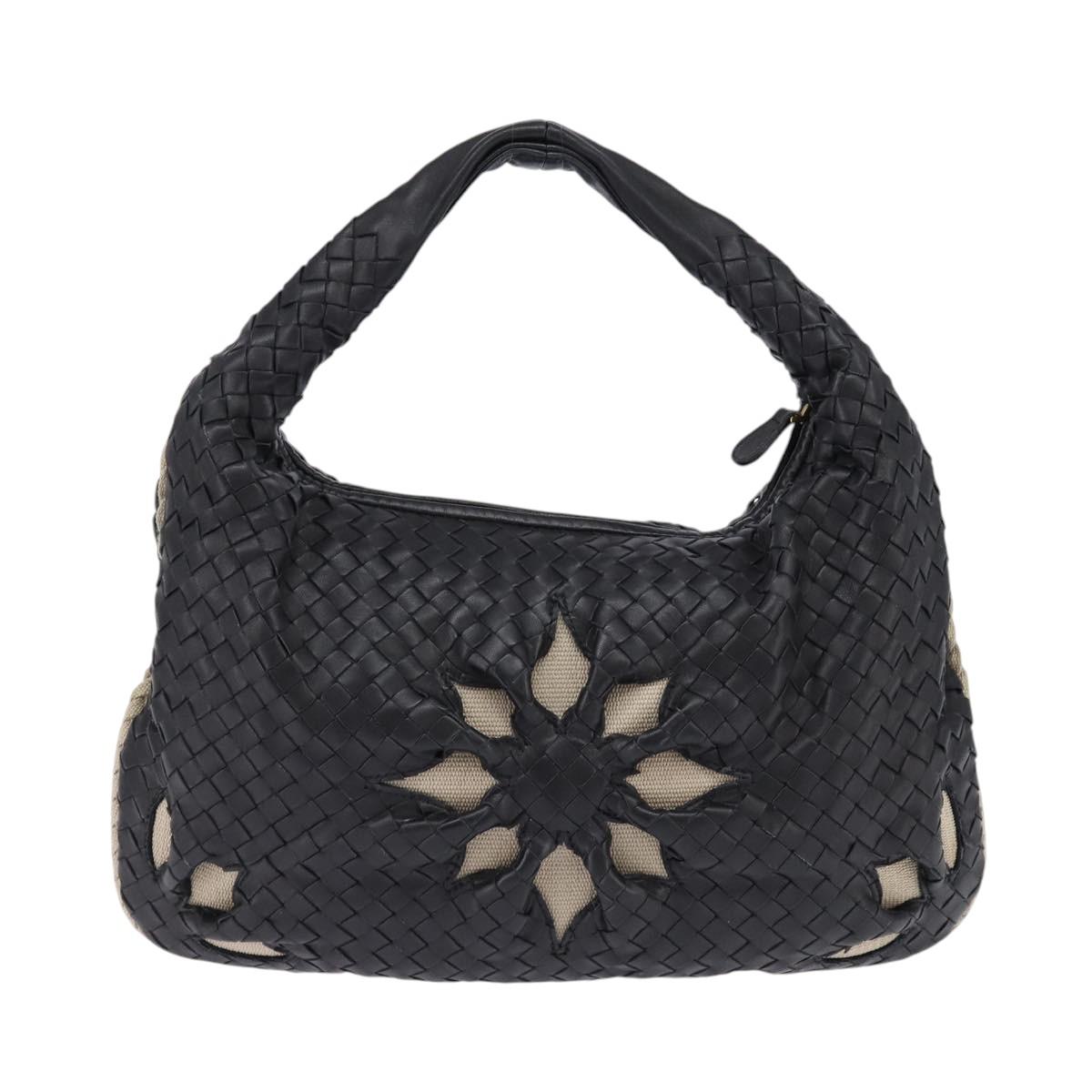 BOTTEGA VENETA INTRECCIATO Hobo Bag Leather Outlet Black 115653 Auth TR117