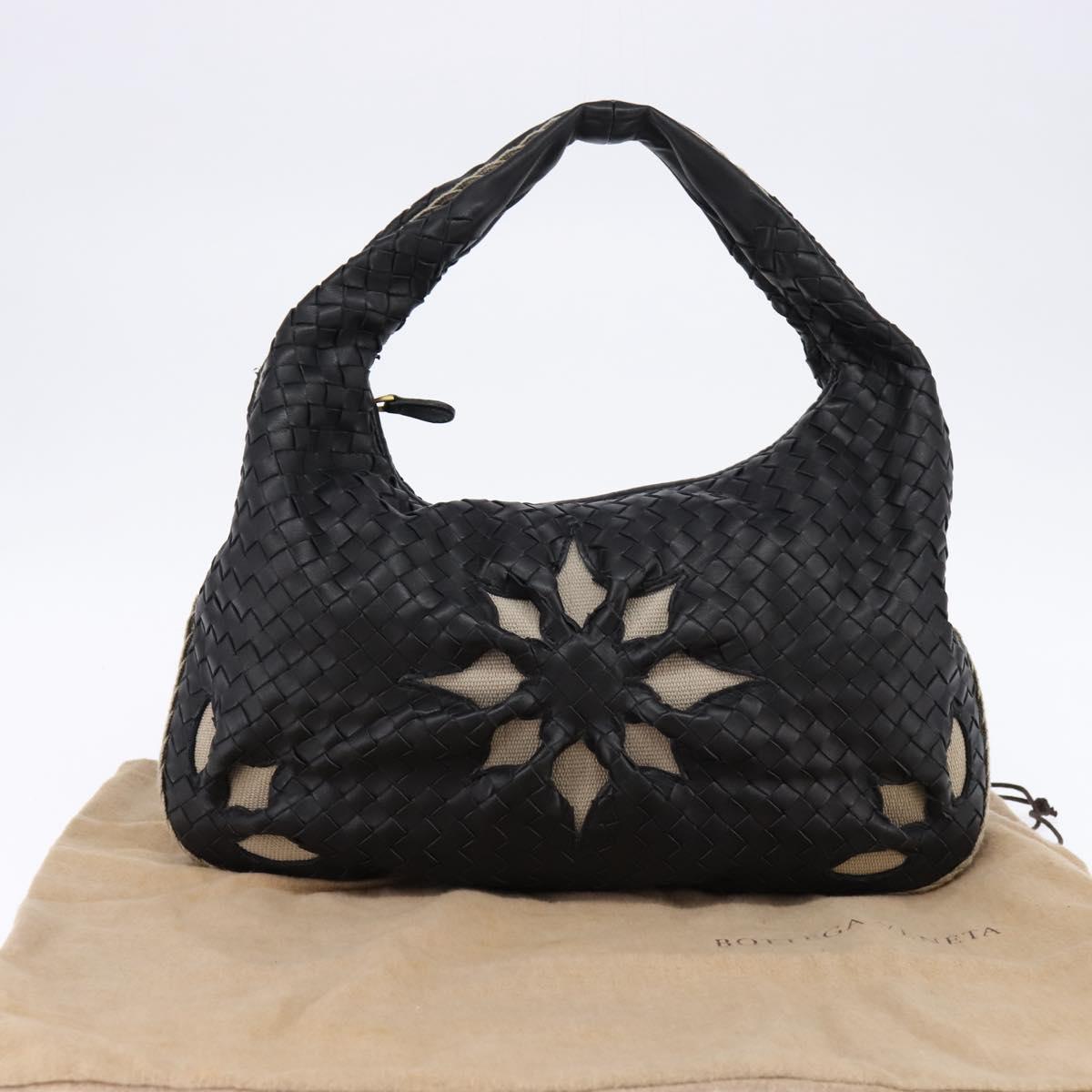 BOTTEGA VENETA INTRECCIATO Hobo Bag Leather Outlet Black 115653 Auth TR117