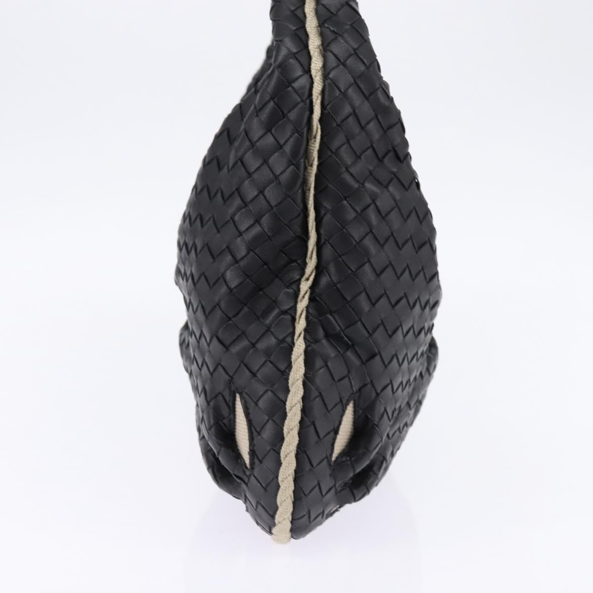 BOTTEGA VENETA INTRECCIATO Hobo Bag Leather Outlet Black 115653 Auth TR117