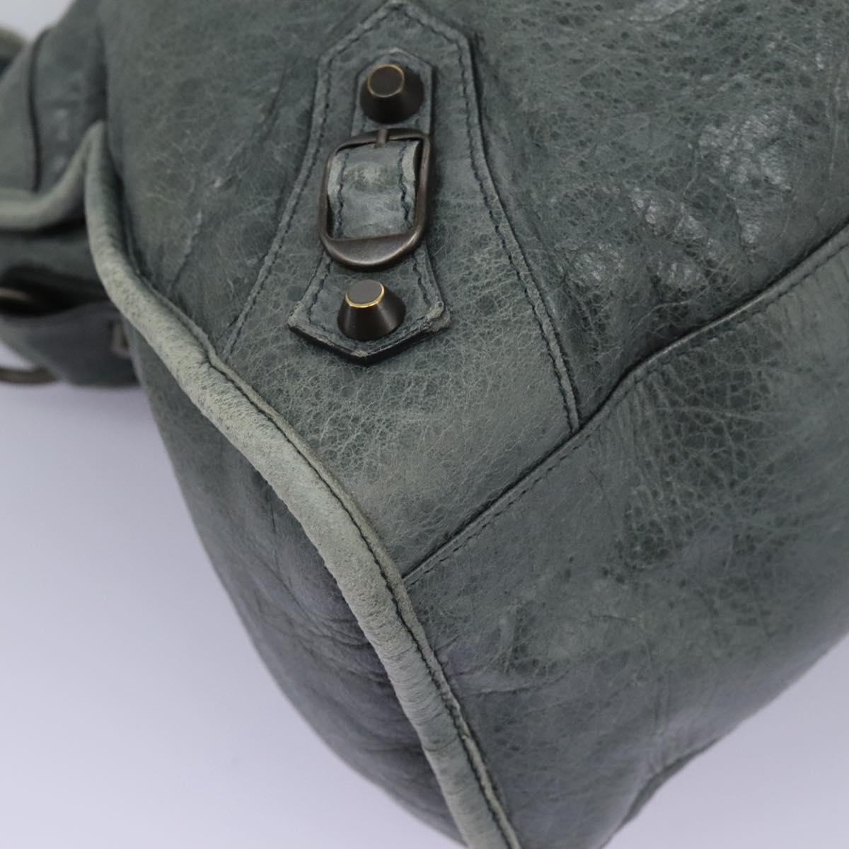 BALENCIAGA The City Hand Bag Leather 2way Gray 115748 Auth TR14