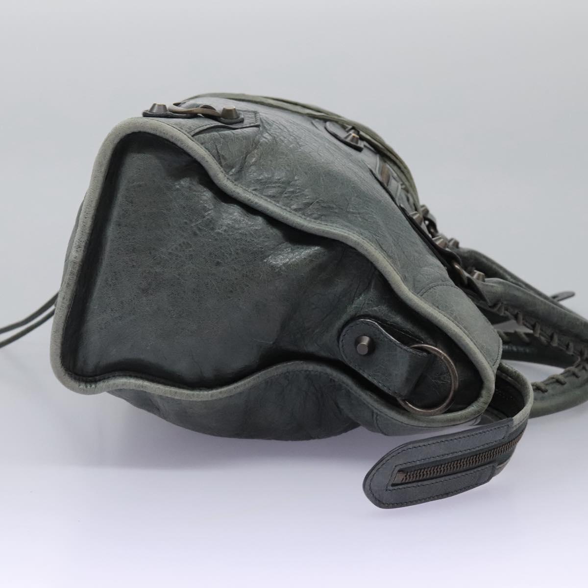 BALENCIAGA The City Hand Bag Leather 2way Gray 115748 Auth TR14