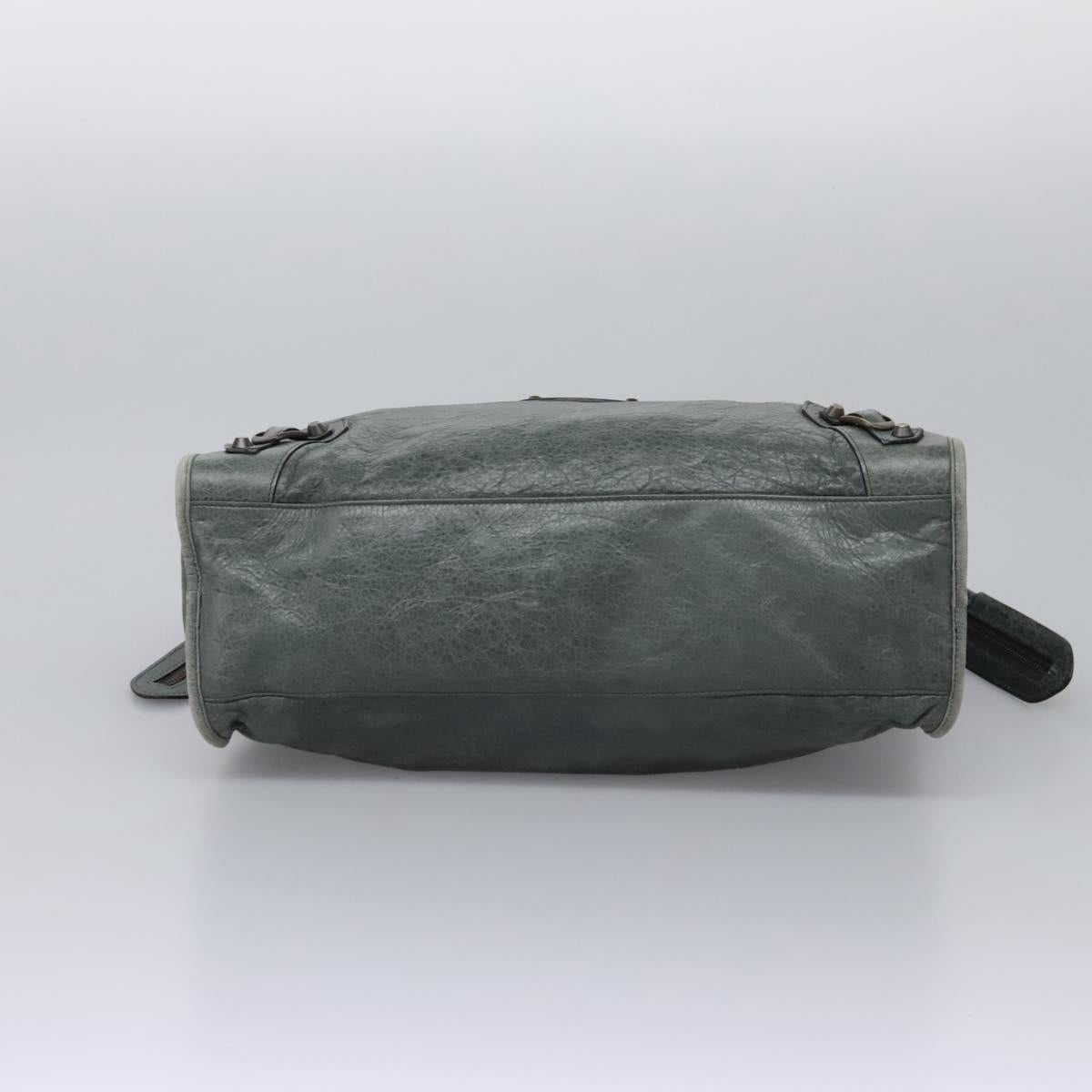 BALENCIAGA The City Hand Bag Leather 2way Gray 115748 Auth TR14