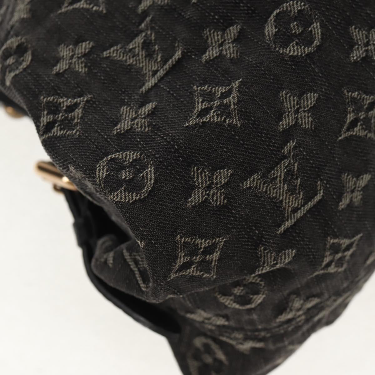 LOUIS VUITTON Monogram Denim Neo Cabby MM Bag 2way Black M95351 LV Auth TR157