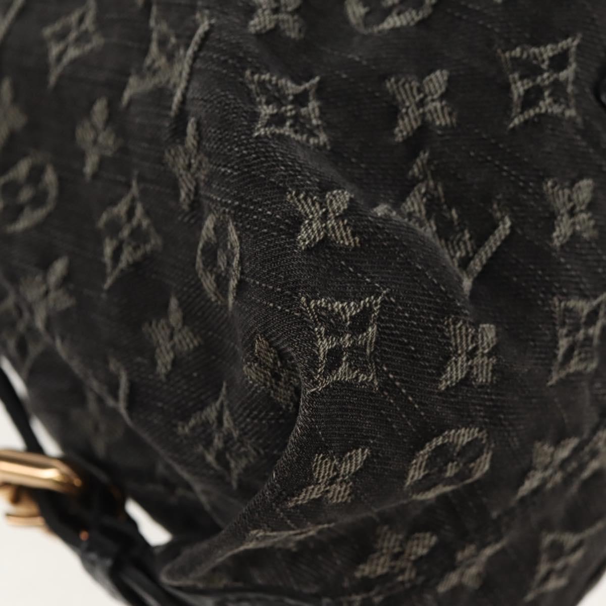 LOUIS VUITTON Monogram Denim Neo Cabby MM Bag 2way Black M95351 LV Auth TR157