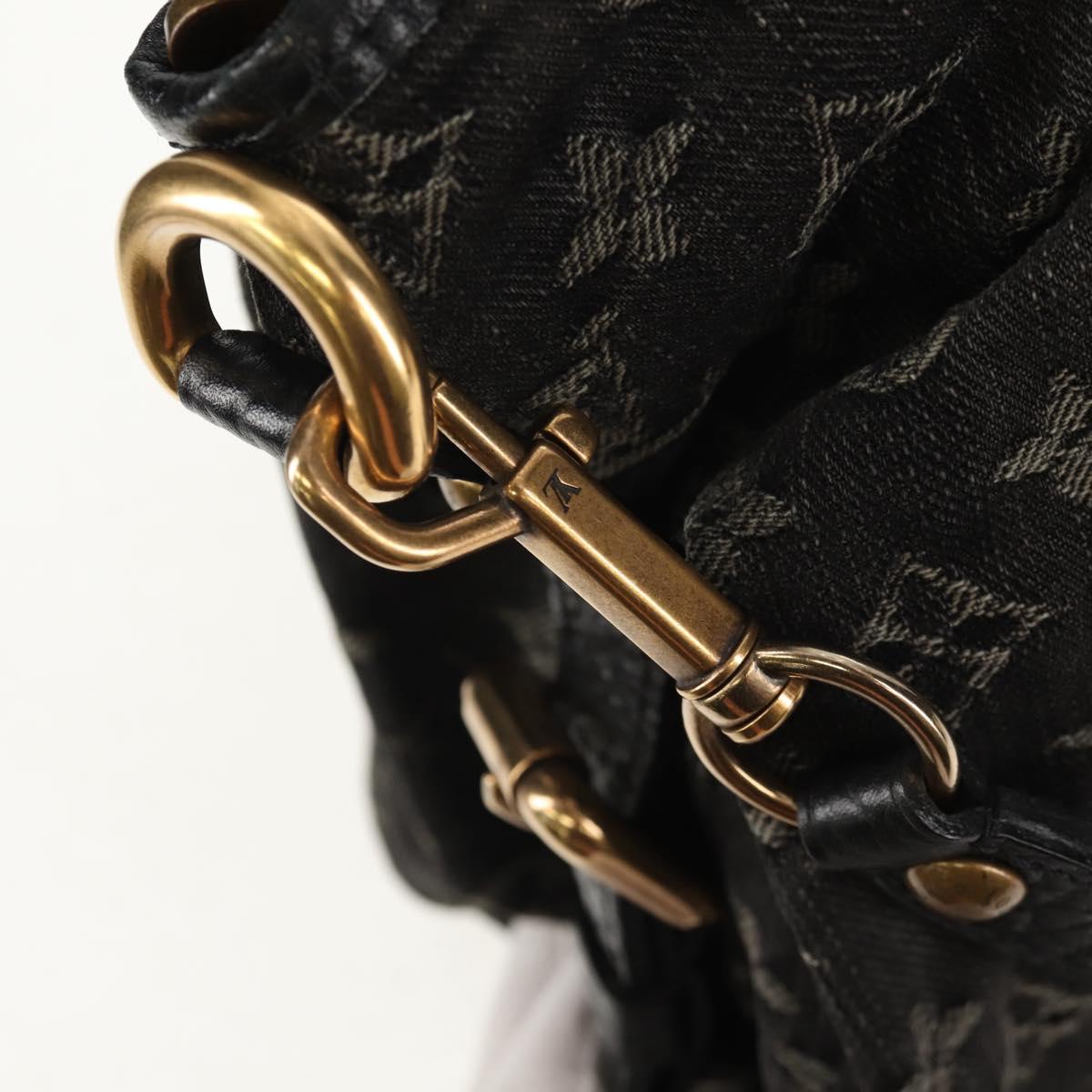 LOUIS VUITTON Monogram Denim Neo Cabby MM Bag 2way Black M95351 LV Auth TR157