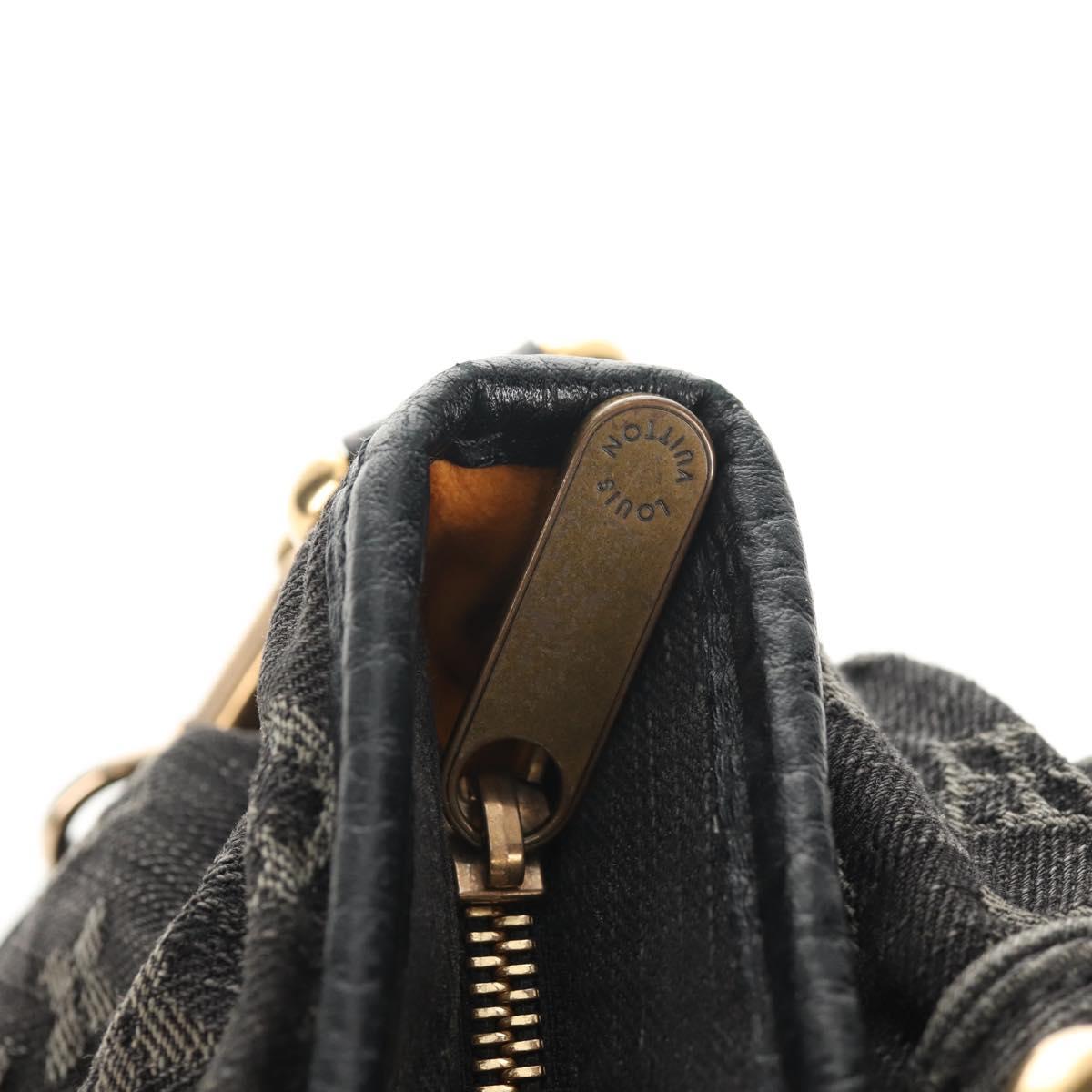 LOUIS VUITTON Monogram Denim Neo Cabby MM Bag 2way Black M95351 LV Auth TR157