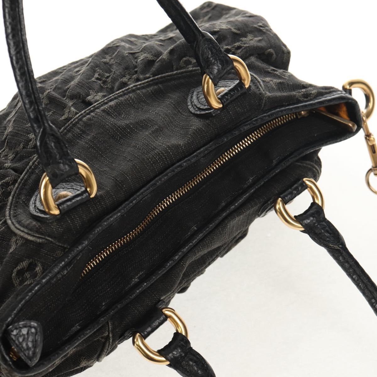 LOUIS VUITTON Monogram Denim Neo Cabby MM Bag 2way Black M95351 LV Auth TR157