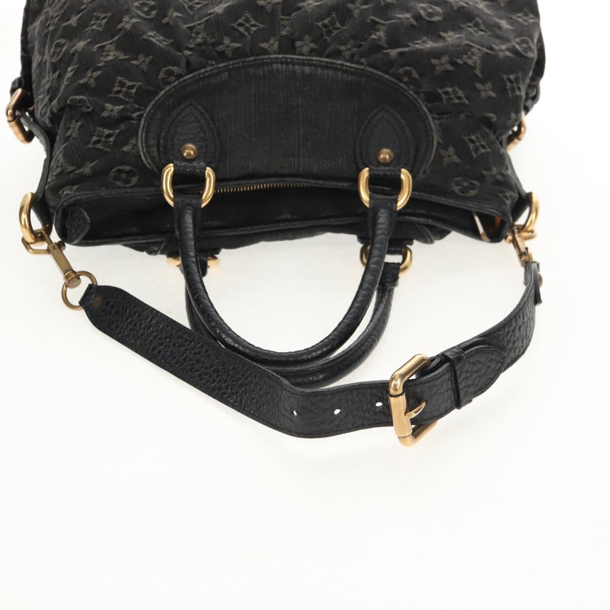 LOUIS VUITTON Monogram Denim Neo Cabby MM Bag 2way Black M95351 LV Auth TR157