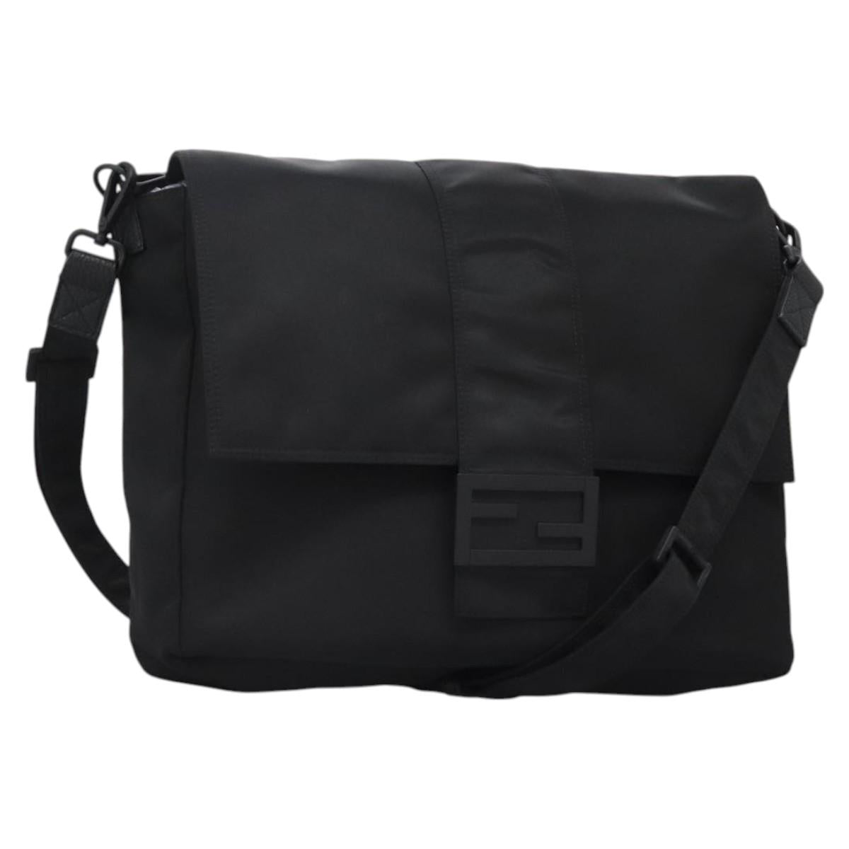 FENDI Shoulder Bag Nylon 2way Black Auth TR24