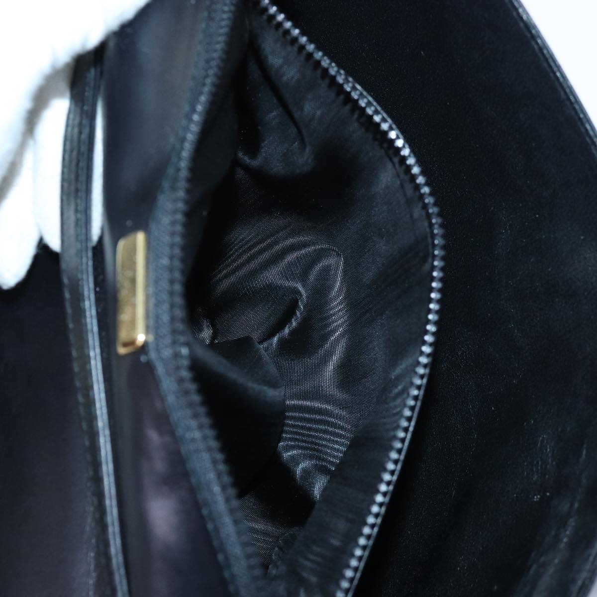 BALLY Shoulder Bag Leather Black Auth yb627