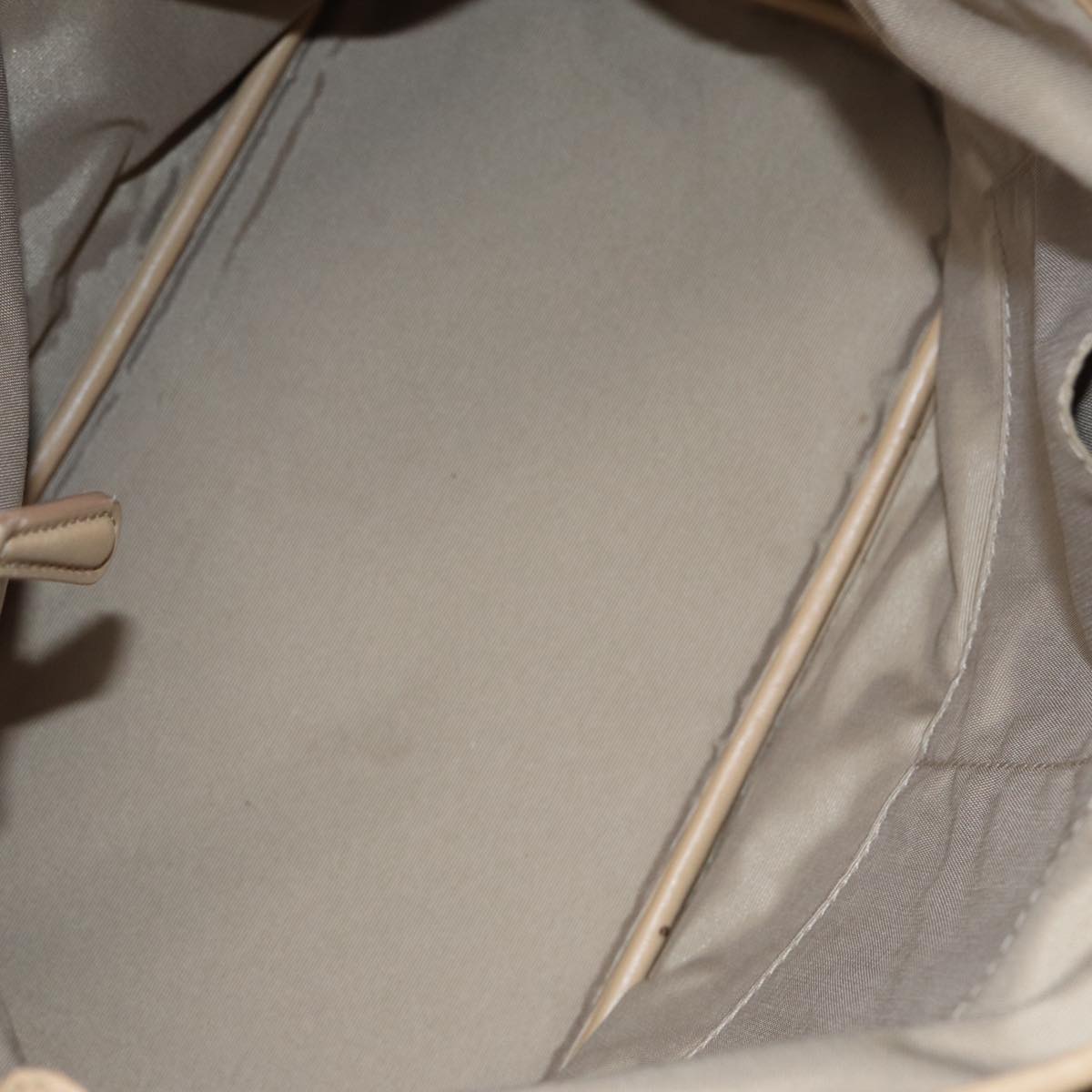 Christian Dior Lady Dior Canage Hand Bag Coated Canvas Cream Vanilla Auth yb647