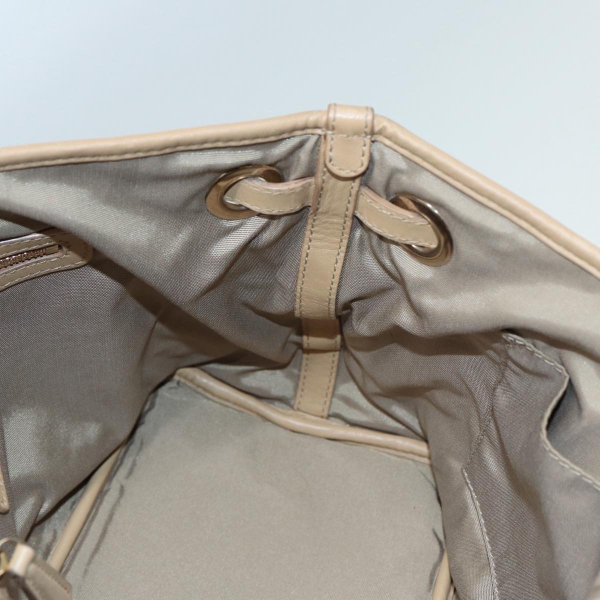 Christian Dior Lady Dior Canage Hand Bag Coated Canvas Cream Vanilla Auth yb647