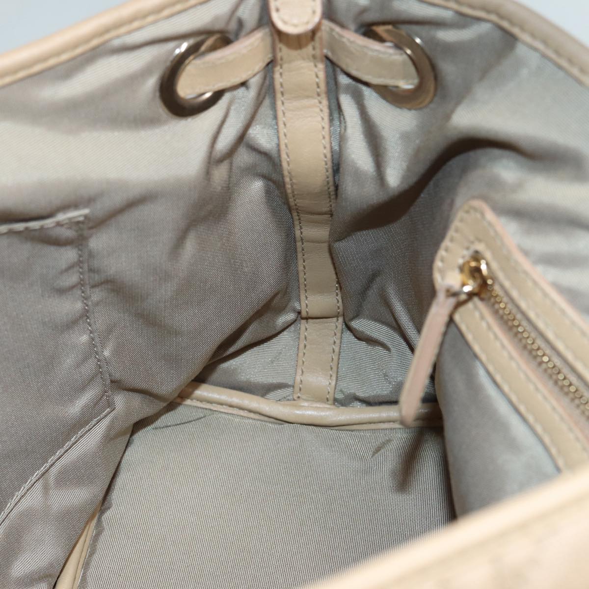 Christian Dior Lady Dior Canage Hand Bag Coated Canvas Cream Vanilla Auth yb647