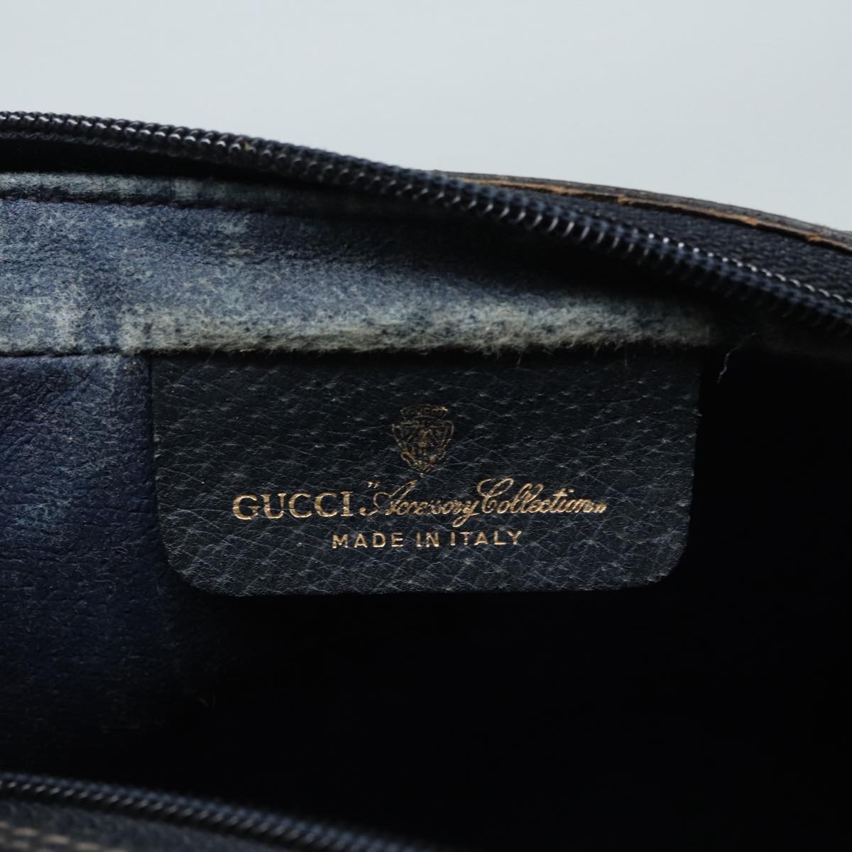 GUCCI GG Supreme Sherry Line Clutch Bag PVC Red Navy Auth yb662