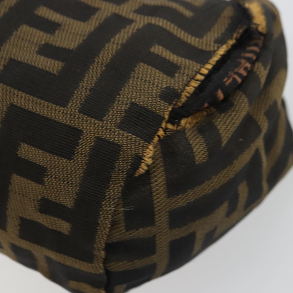 FENDI Zucca Canvas Pouch Brown Black Auth yb756