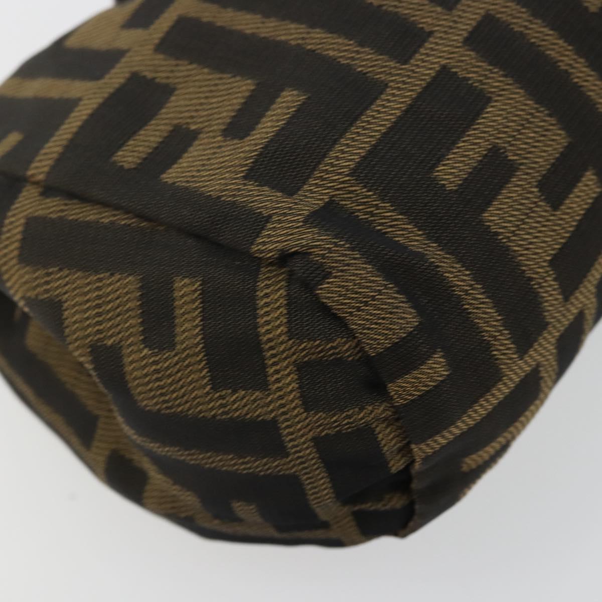 FENDI Zucca Canvas Pouch Brown Black Auth yb756
