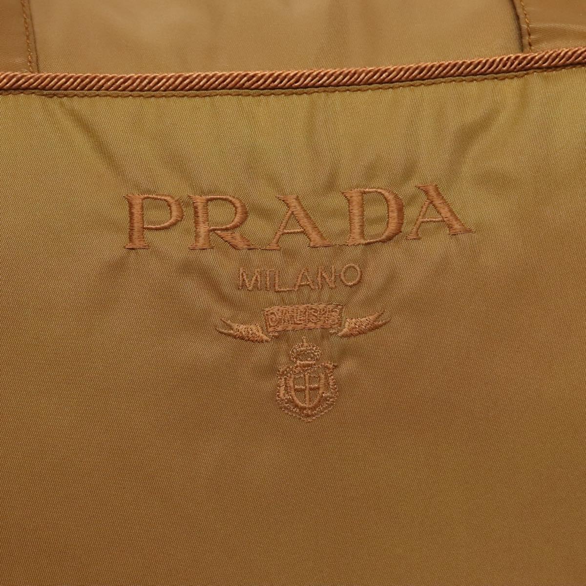 PRADA Tote Bag Nylon Brown Auth yb765