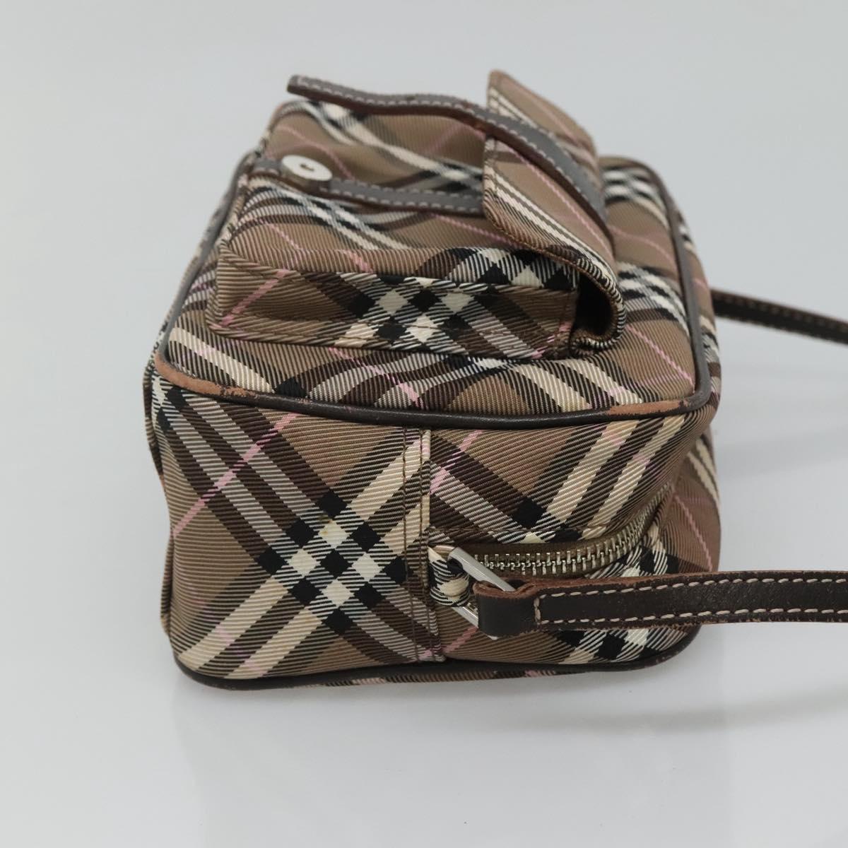 BURBERRY Nova Check Blue Label Shoulder Bag Canvas Brown Pink Auth yb788
