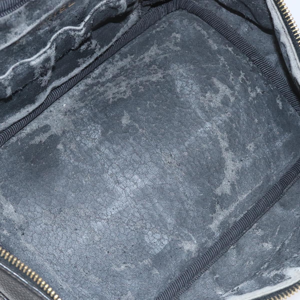 CHANEL Bicolore Vanity Hand Bag Caviar Skin Black CC Auth yb789