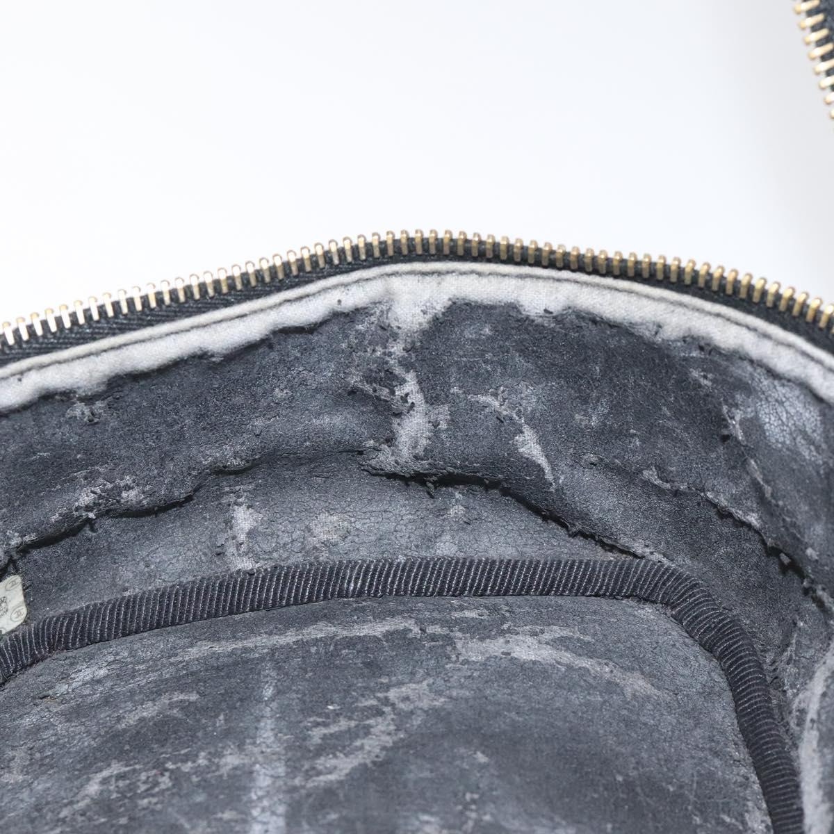 CHANEL Bicolore Vanity Hand Bag Caviar Skin Black CC Auth yb789