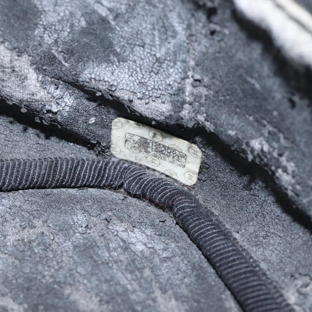 CHANEL Bicolore Vanity Hand Bag Caviar Skin Black CC Auth yb789