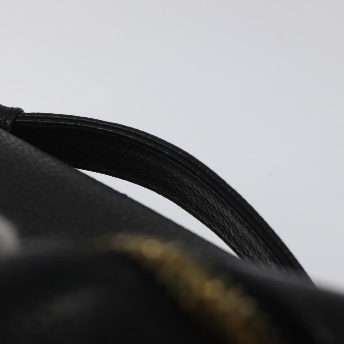 CHANEL Bicolore Vanity Hand Bag Caviar Skin Black CC Auth yb789