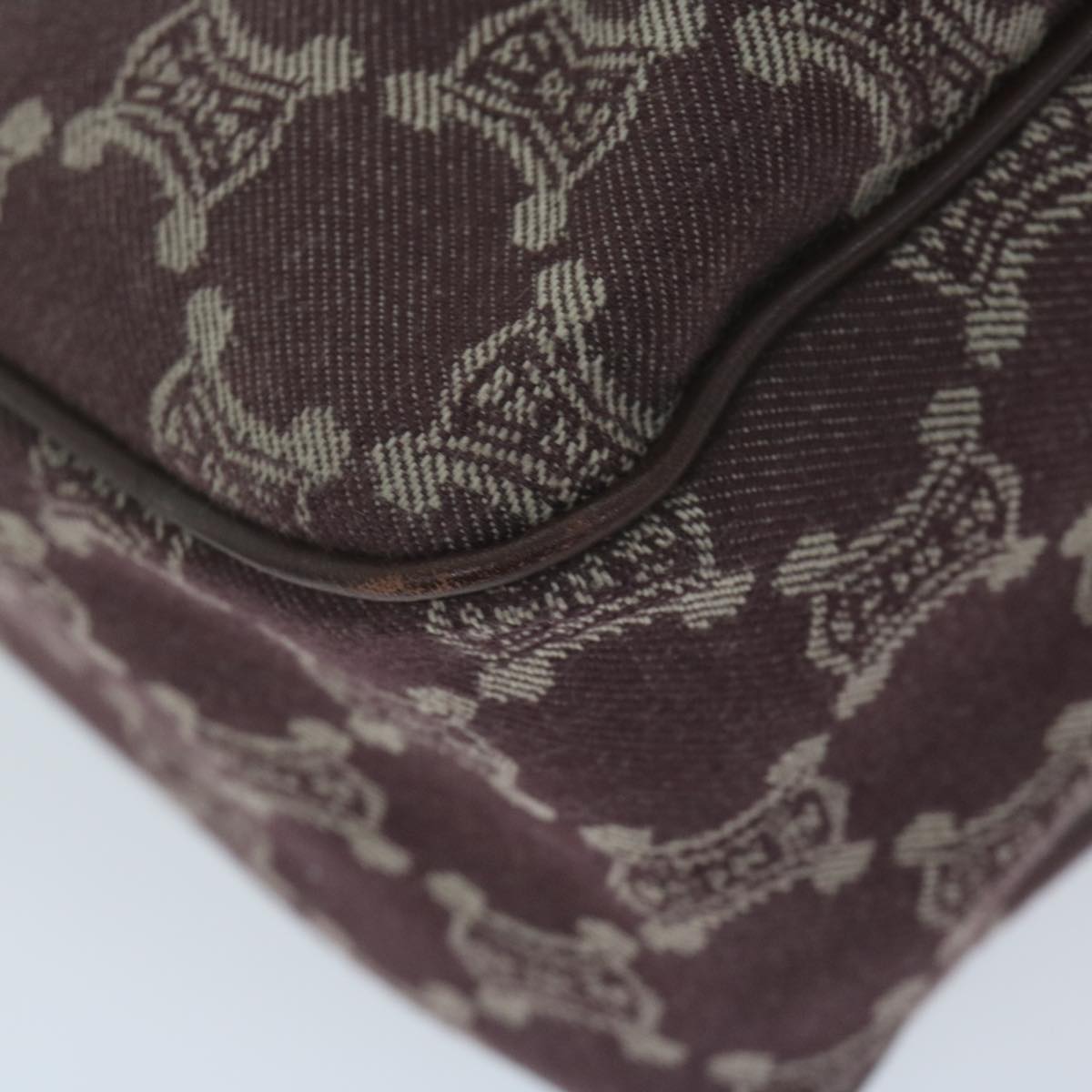 CELINE Paris Macadam Canvas Hand Bag Brown Auth yk10161