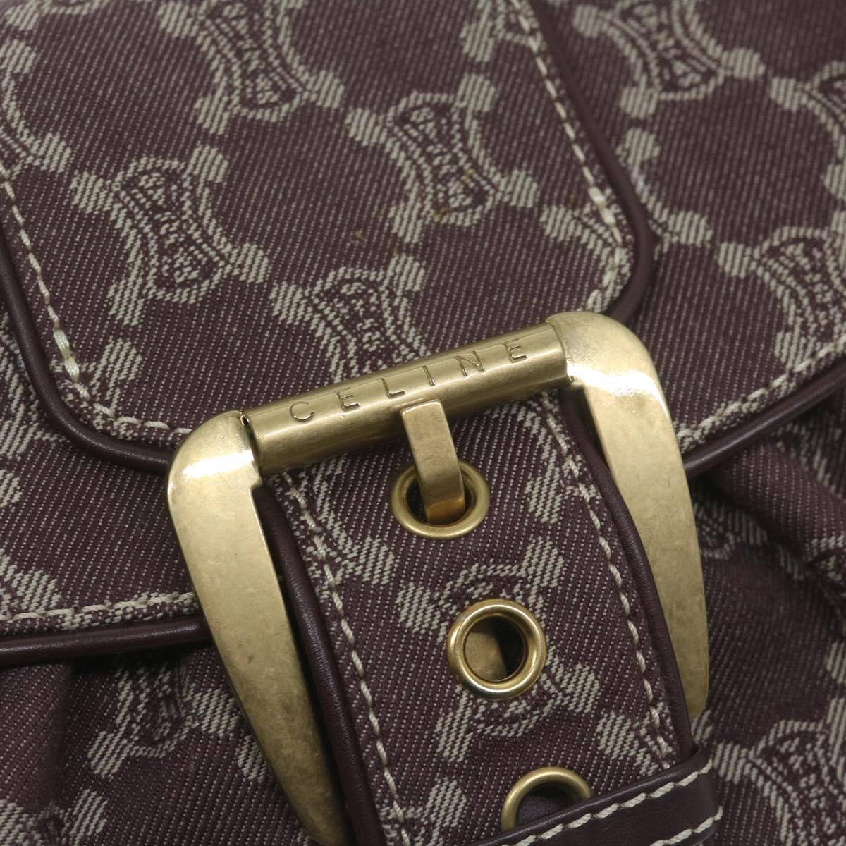 CELINE Paris Macadam Canvas Hand Bag Brown Auth yk10161