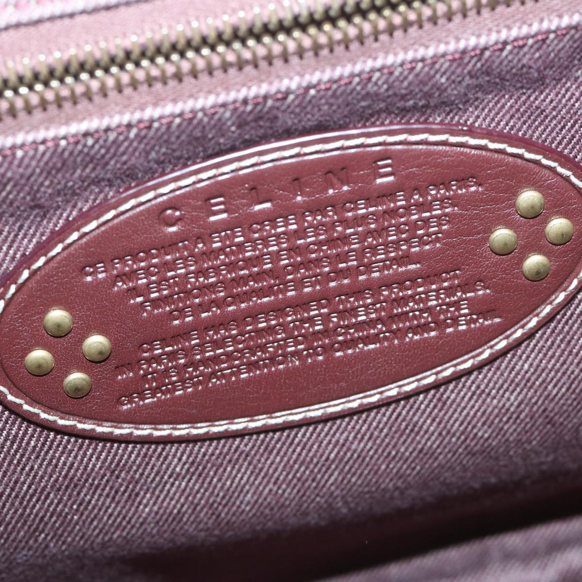 CELINE Paris Macadam Canvas Hand Bag Brown Auth yk10161