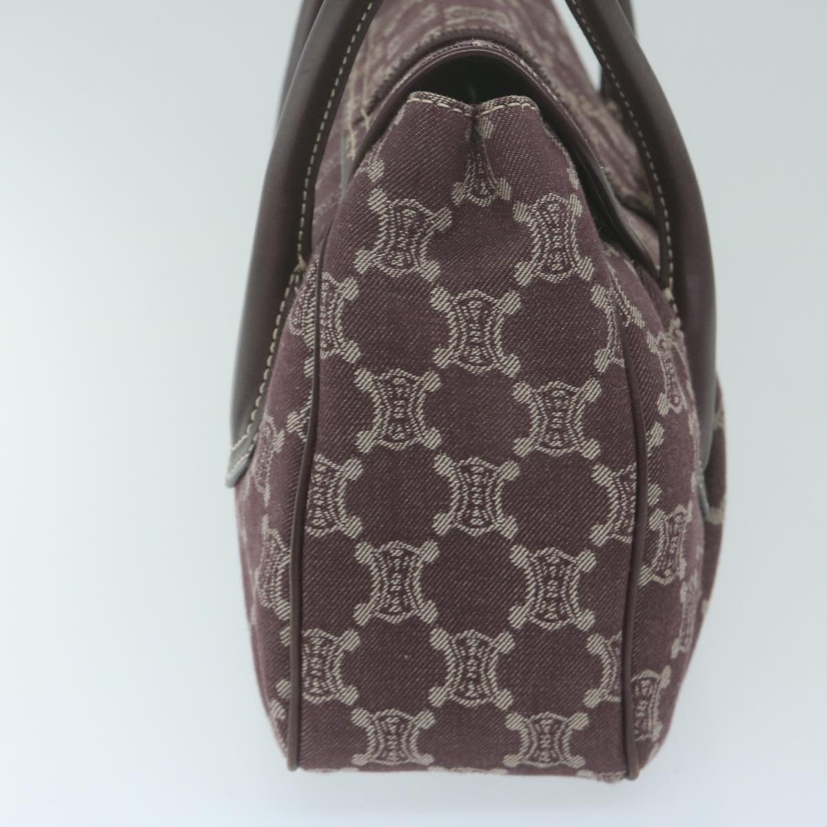 CELINE Paris Macadam Canvas Hand Bag Brown Auth yk10161