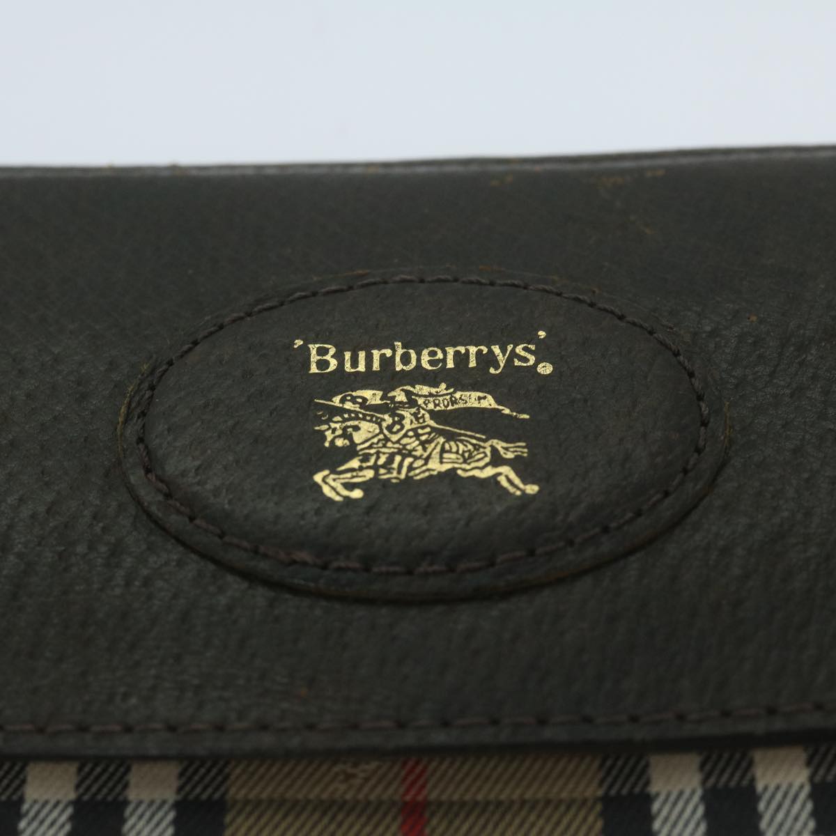 Burberrys Nova Check Clutch Bag Nylon Canvas Beige Auth yk10180