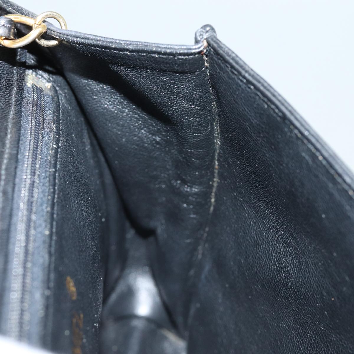 CHANEL Matelasse Chain Shoulder Bag Lamb Skin Black CC Auth yk10363