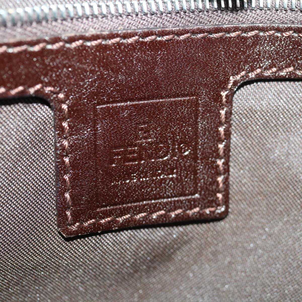 FENDI Zucca Canvas Mamma Baguette Shoulder Bag Brown Black Auth yk10477