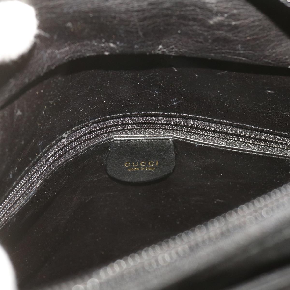 GUCCI Bamboo Hand Bag Leather 2way Black 002 1956 0506 Auth yk10898
