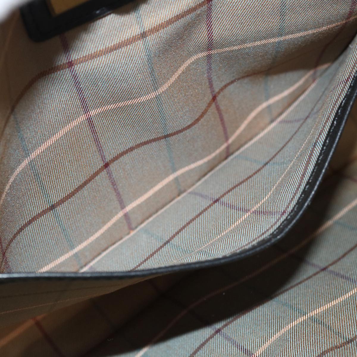 Burberrys Clutch Bag Leather Black Auth yk11126