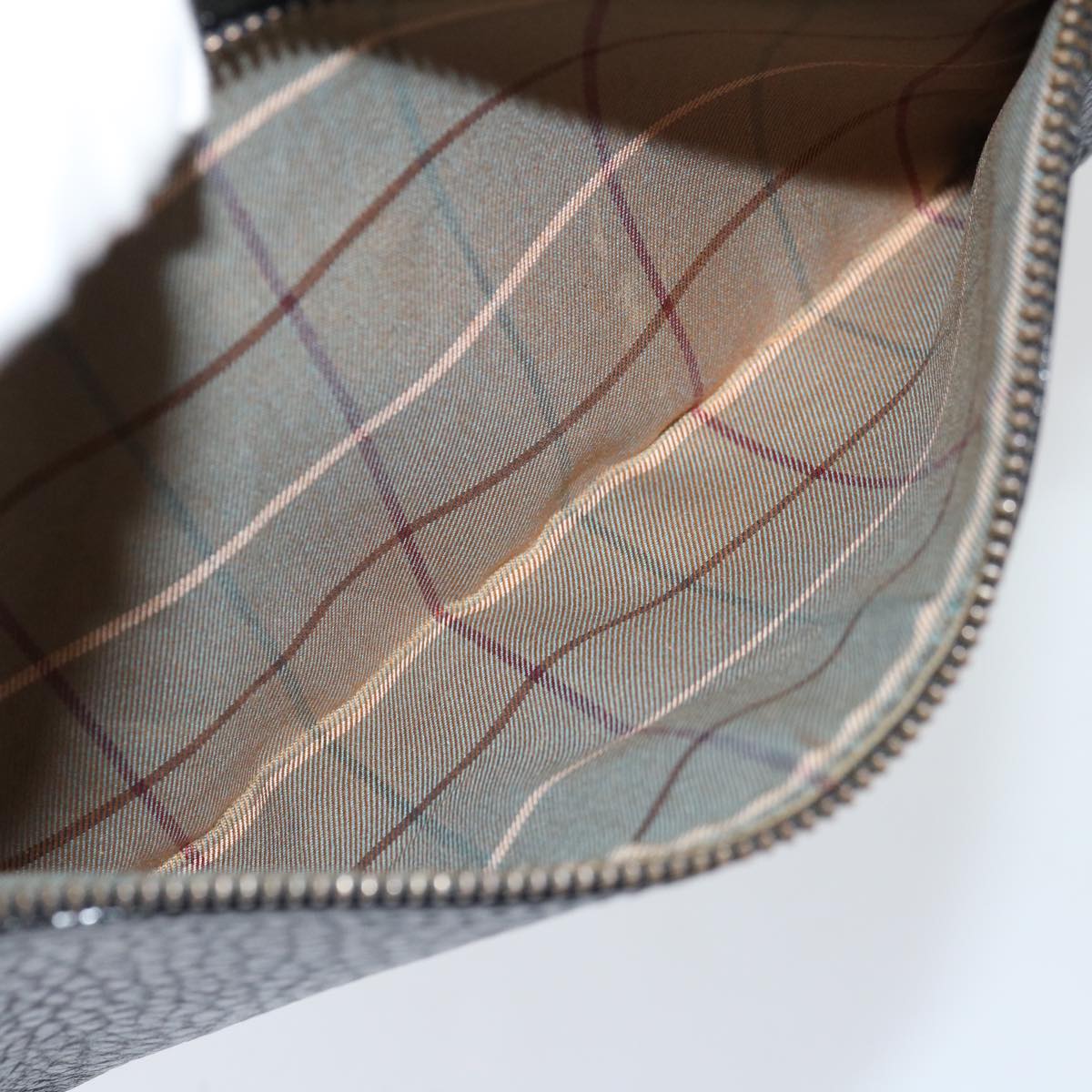 Burberrys Clutch Bag Leather Black Auth yk11126