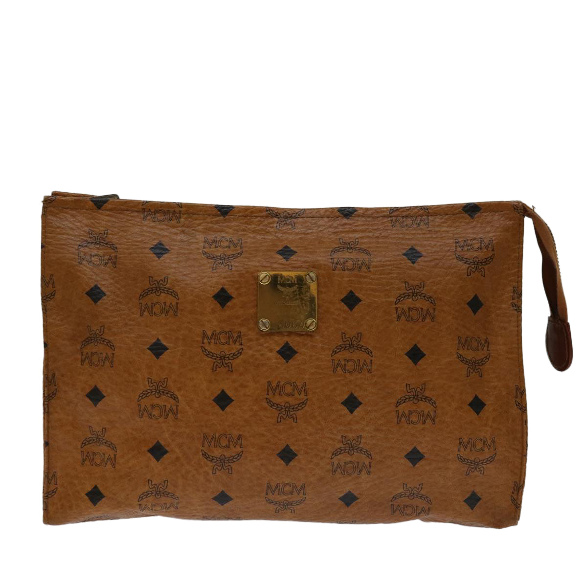 MCM Vicetos Logogram Clutch Bag PVC Brown Auth yk11233