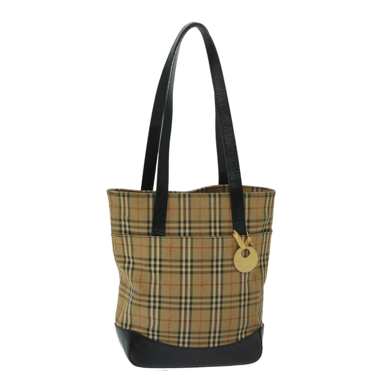 Burberrys Nova Check Shoulder Bag Canvas Beige Black Auth yk11247