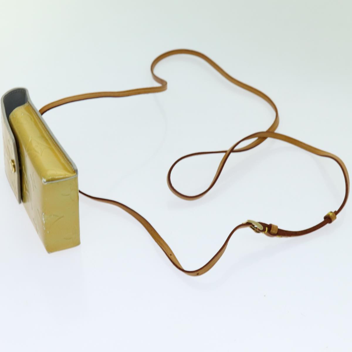 LOUIS VUITTON Monogram Vernis Green Cigarette Case Gris M91050 LV Auth yk11583