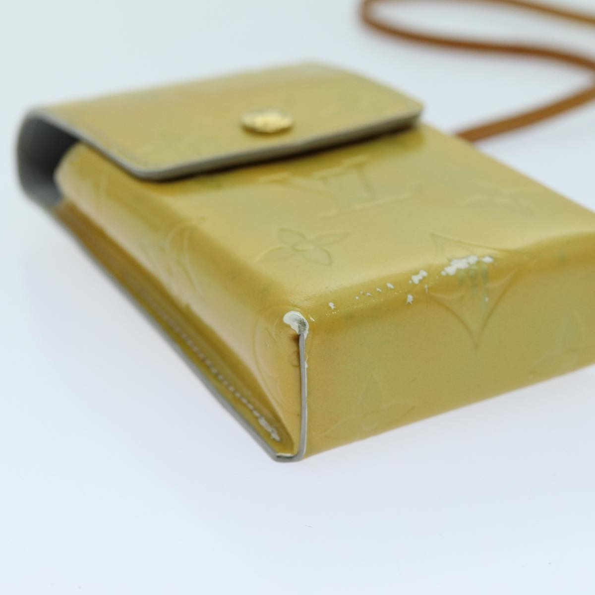 LOUIS VUITTON Monogram Vernis Green Cigarette Case Gris M91050 LV Auth yk11583