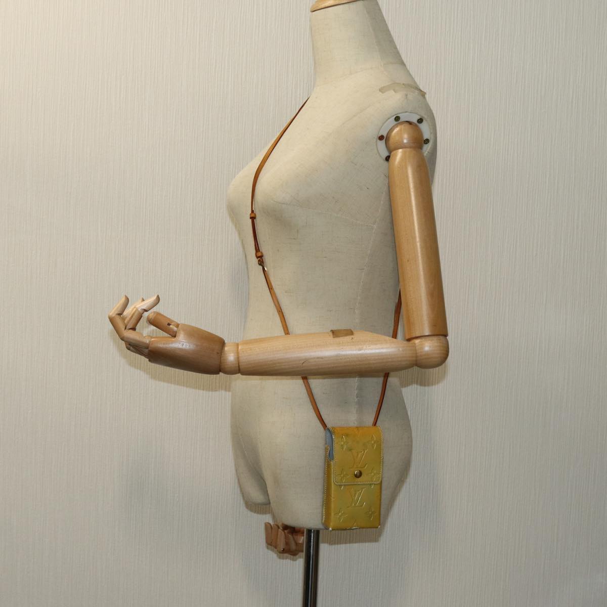 LOUIS VUITTON Monogram Vernis Green Cigarette Case Gris M91050 LV Auth yk11583