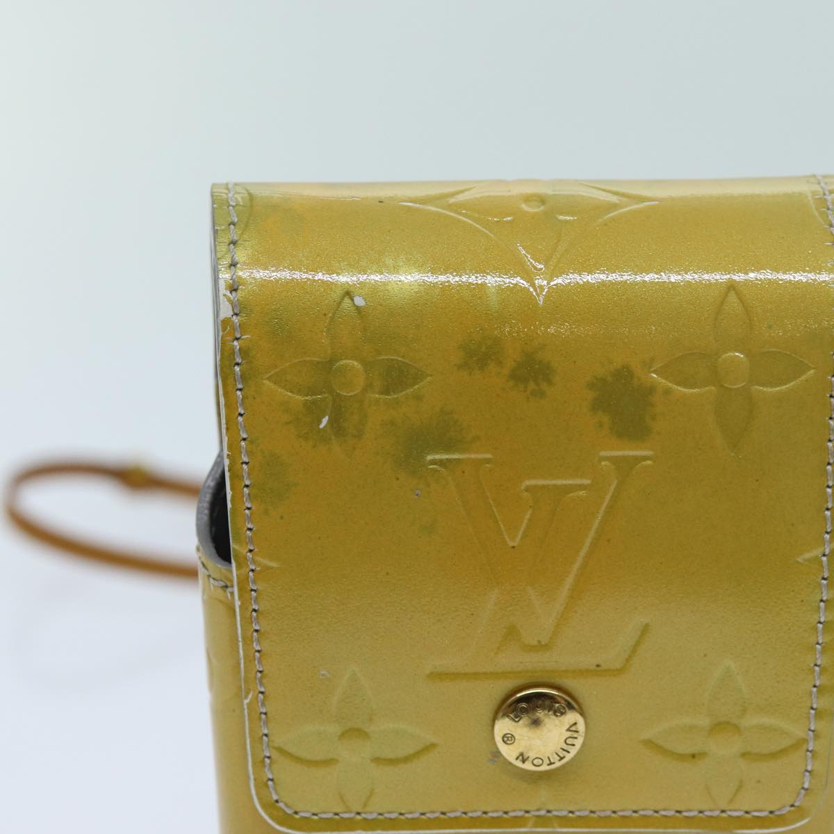 LOUIS VUITTON Monogram Vernis Green Cigarette Case Gris M91050 LV Auth yk11583