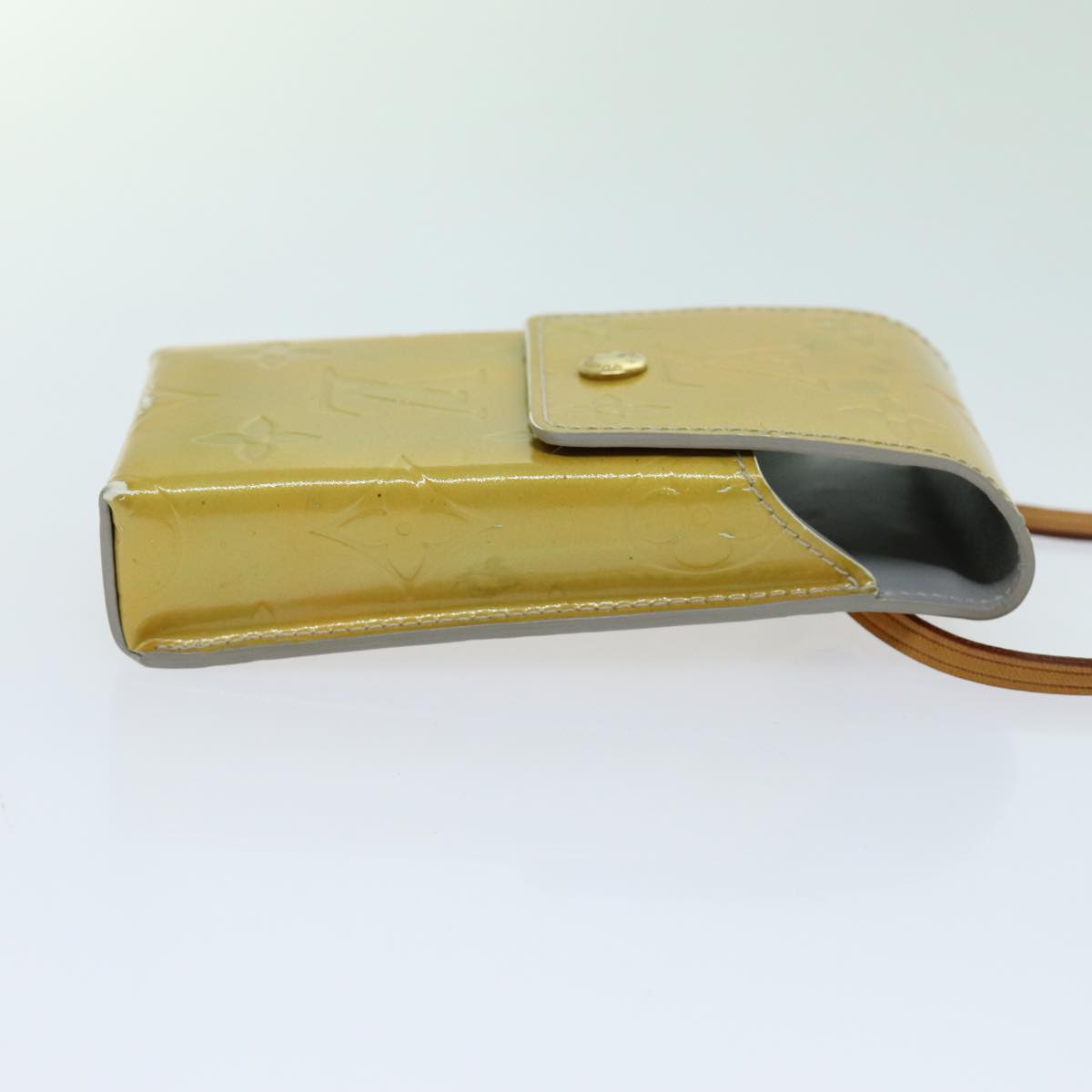 LOUIS VUITTON Monogram Vernis Green Cigarette Case Gris M91050 LV Auth yk11583