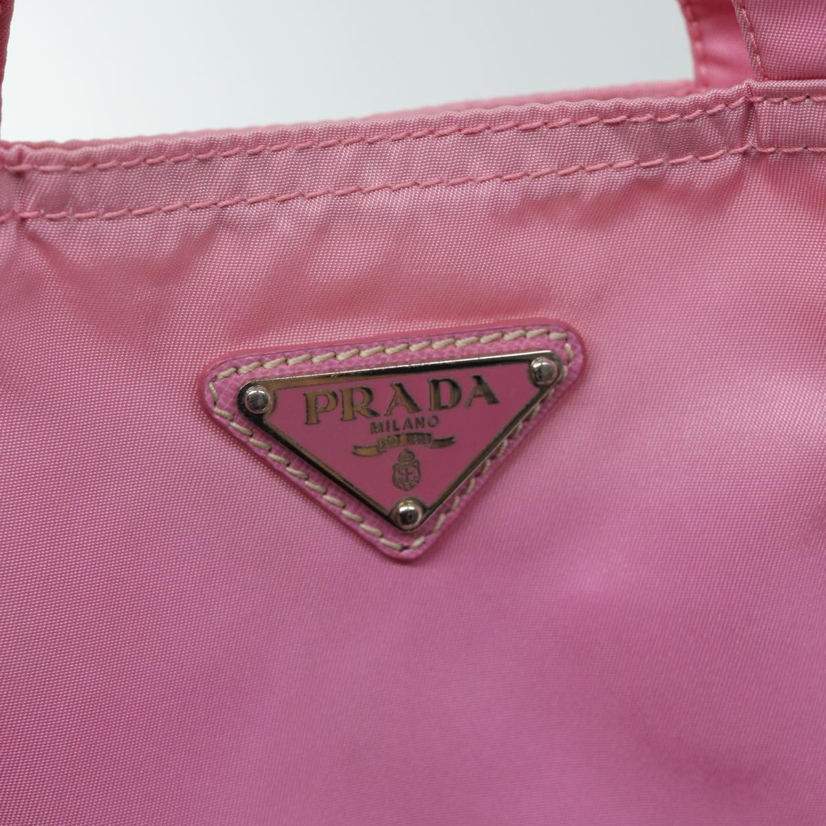 PRADA Hand Bag Nylon Pink Auth yk11651