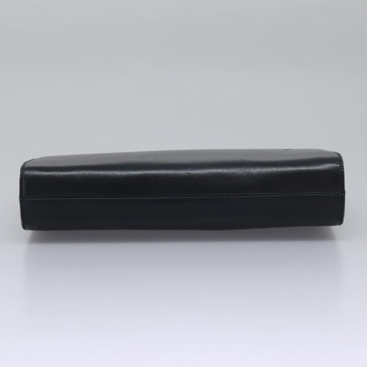 Salvatore Ferragamo Gancini Chain Shoulder Bag Leather Navy Auth yk12007