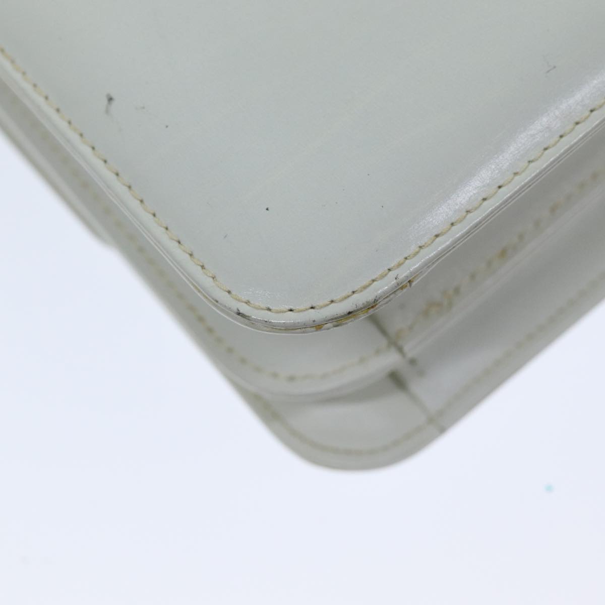 GUCCI Hand Bag Leather White Auth yk12076