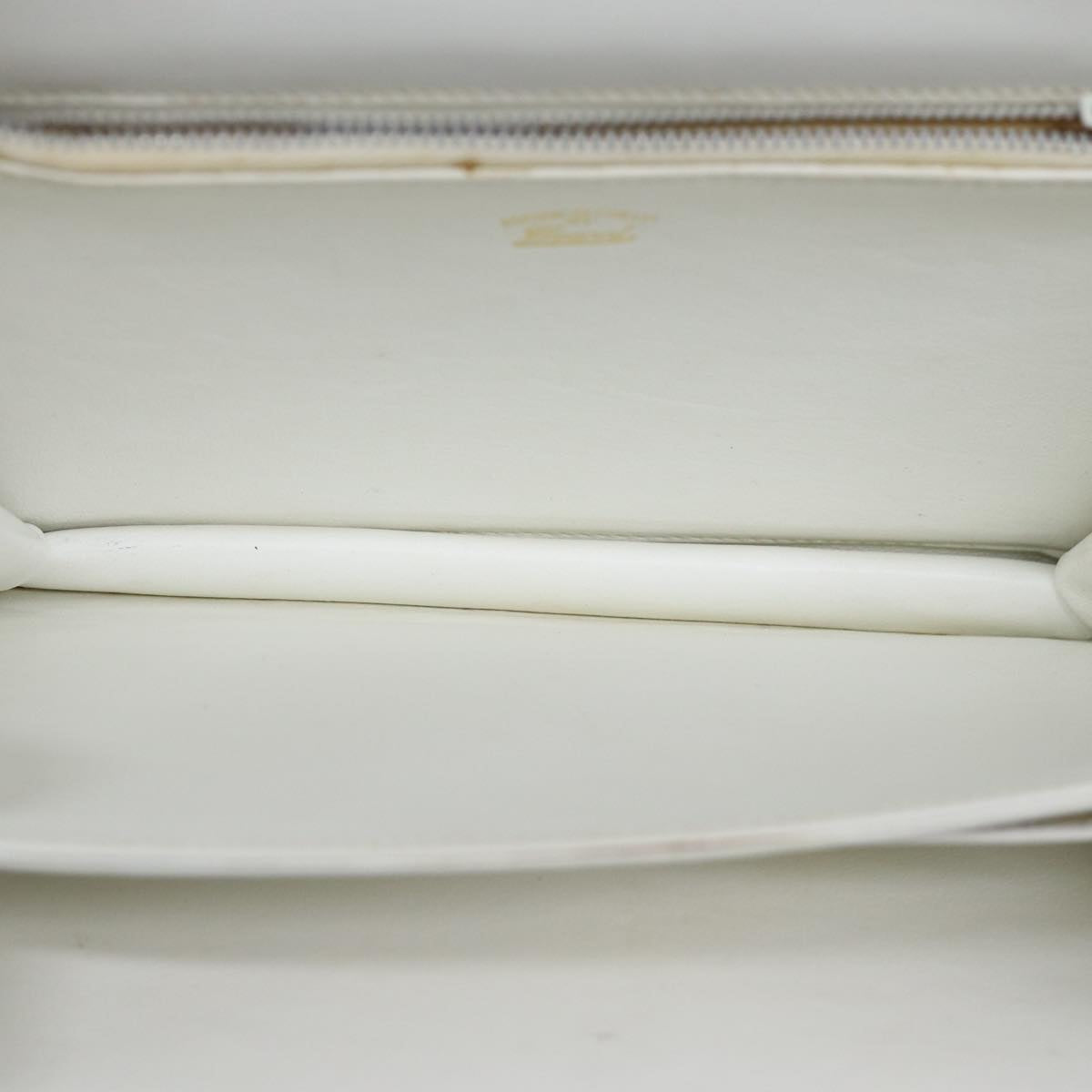 GUCCI Hand Bag Leather White Auth yk12076