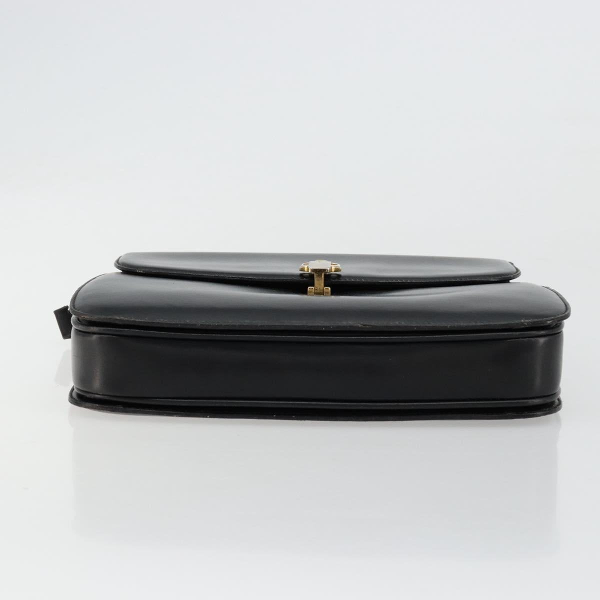 GUCCI Hand Bag Leather Black Auth yk12169